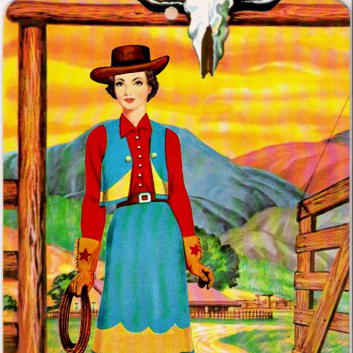 Vintage Cowgirl Paper Doll icon