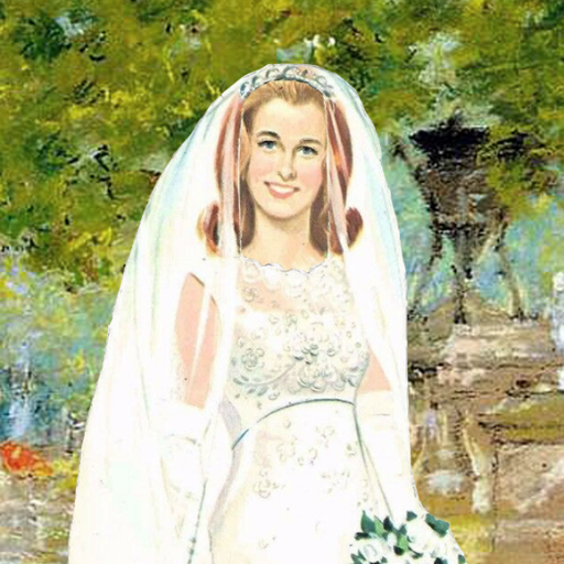 60s Honeymooning Bride Paper Doll icon