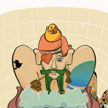 Mustache bath time