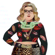 Feminist collage paper doll