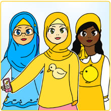 Yellow Duck Fan Dress Up Game