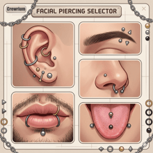 Piercings selector - male version
