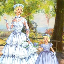 1950s Bride and Flower Girl Paper Dolls
