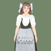 Folk costume, Czech traditional peasant girl
