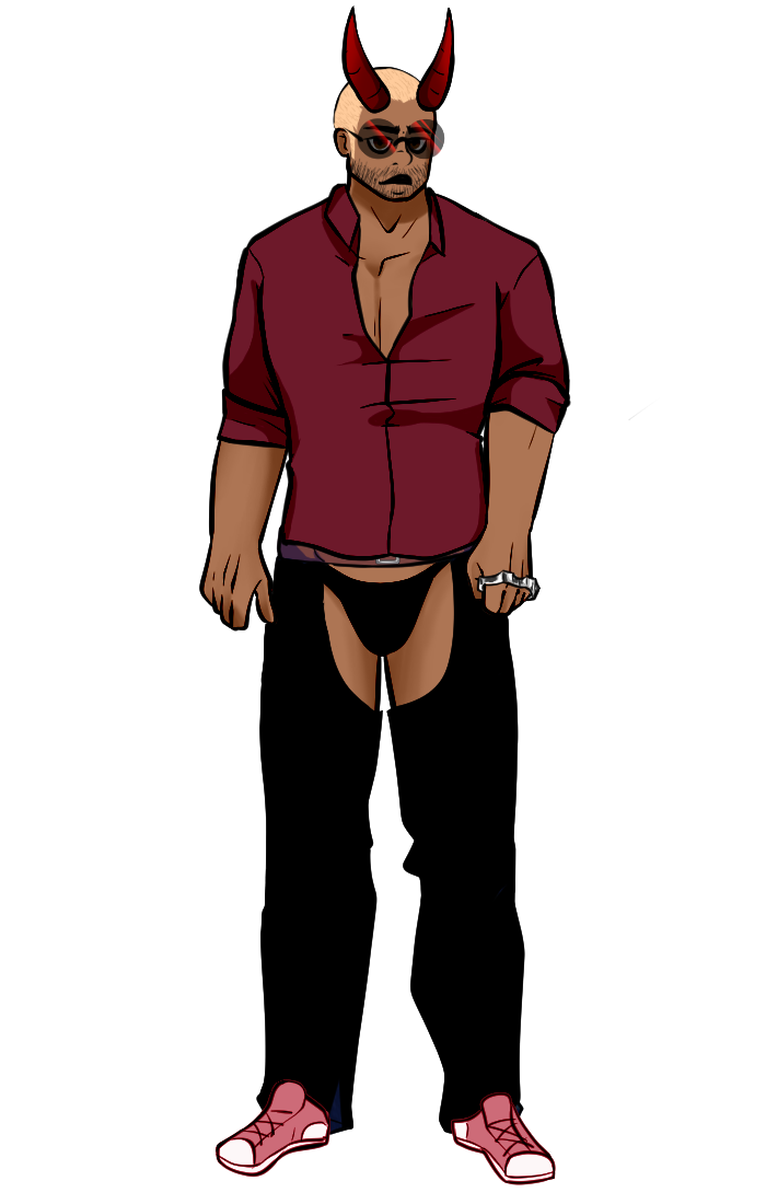 Demon BF made with Mega Himbo beefcake avatar maker