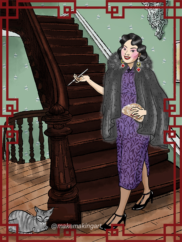 Madame Fu, Shanghai made with 1930s Vintage Chinese Dress Up Game