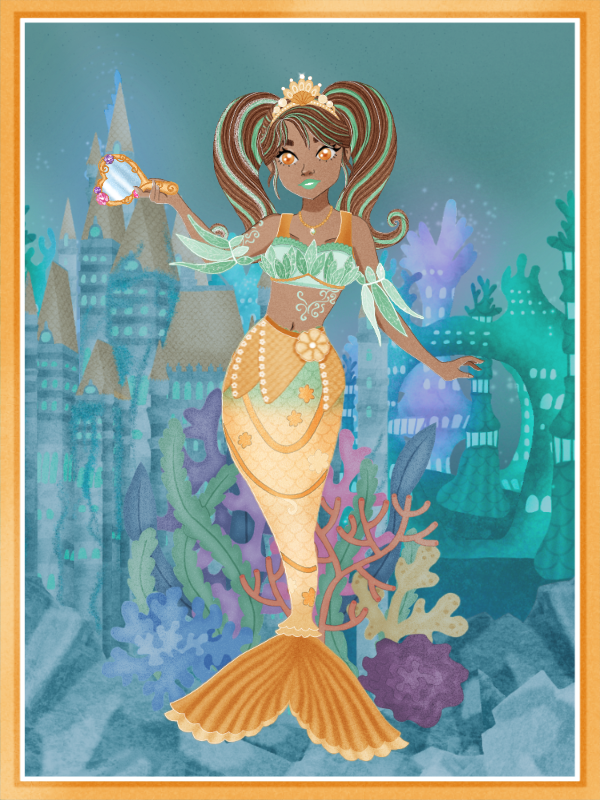 Golden Mermaid princess made with Barb's Movie Wardrobe