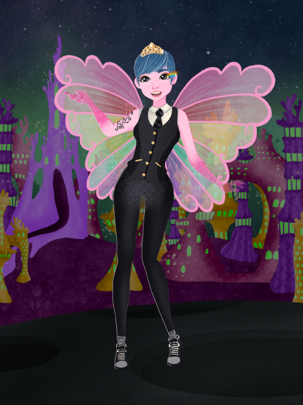 Fairy Boy in the City (he/him) made with Barb's Movie Wardrobe
