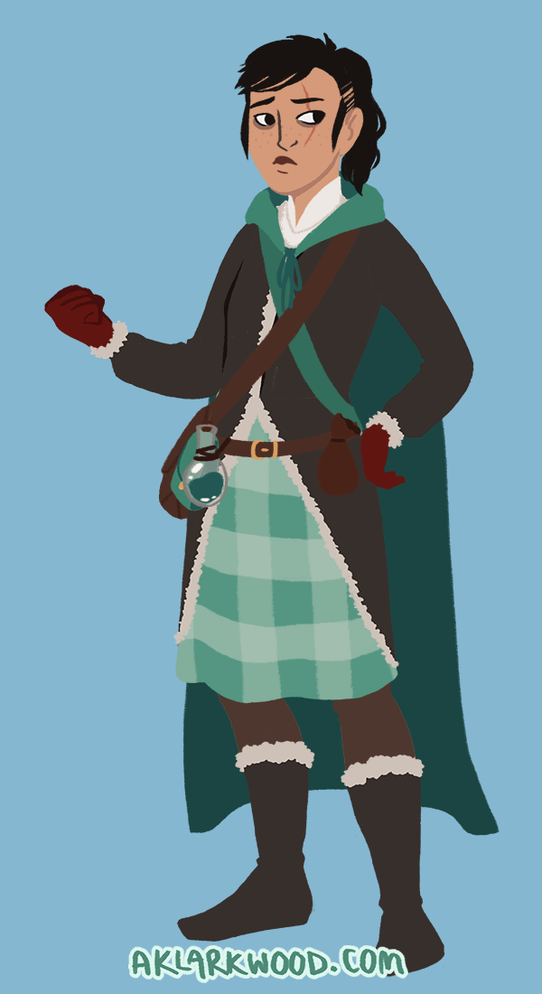 Student of magic in the winter made with Kassie's Outfit Maker: Adventurer Edition