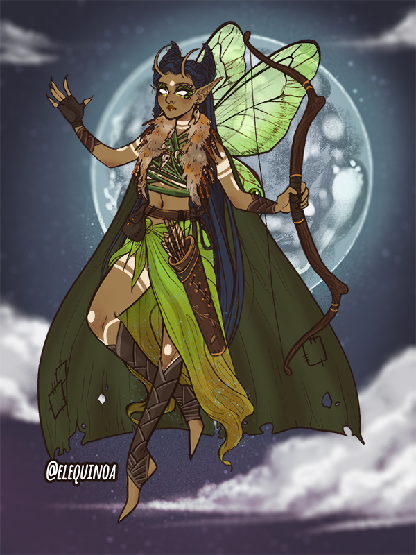 Artemis, the Luna Moth Fairy made with Forest Fairy