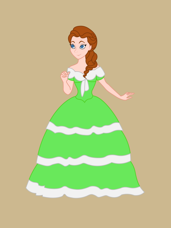 My Humanized Petunia Rhubarb in Victorian dress 2 made with Victorian Empress Meiker