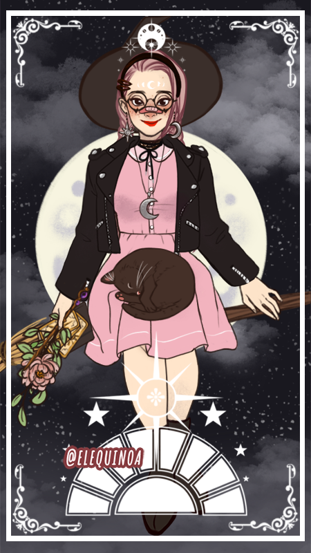 Just a cute witch & a cat having a nighttime fly!! made with Casual & Cozy