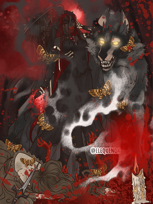 Princess Vampire: Luna doing a blood ritual! made with Gothic Heroine