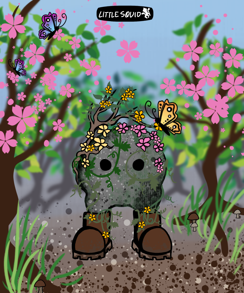 Lil Earth Bean made with Rock with Boots