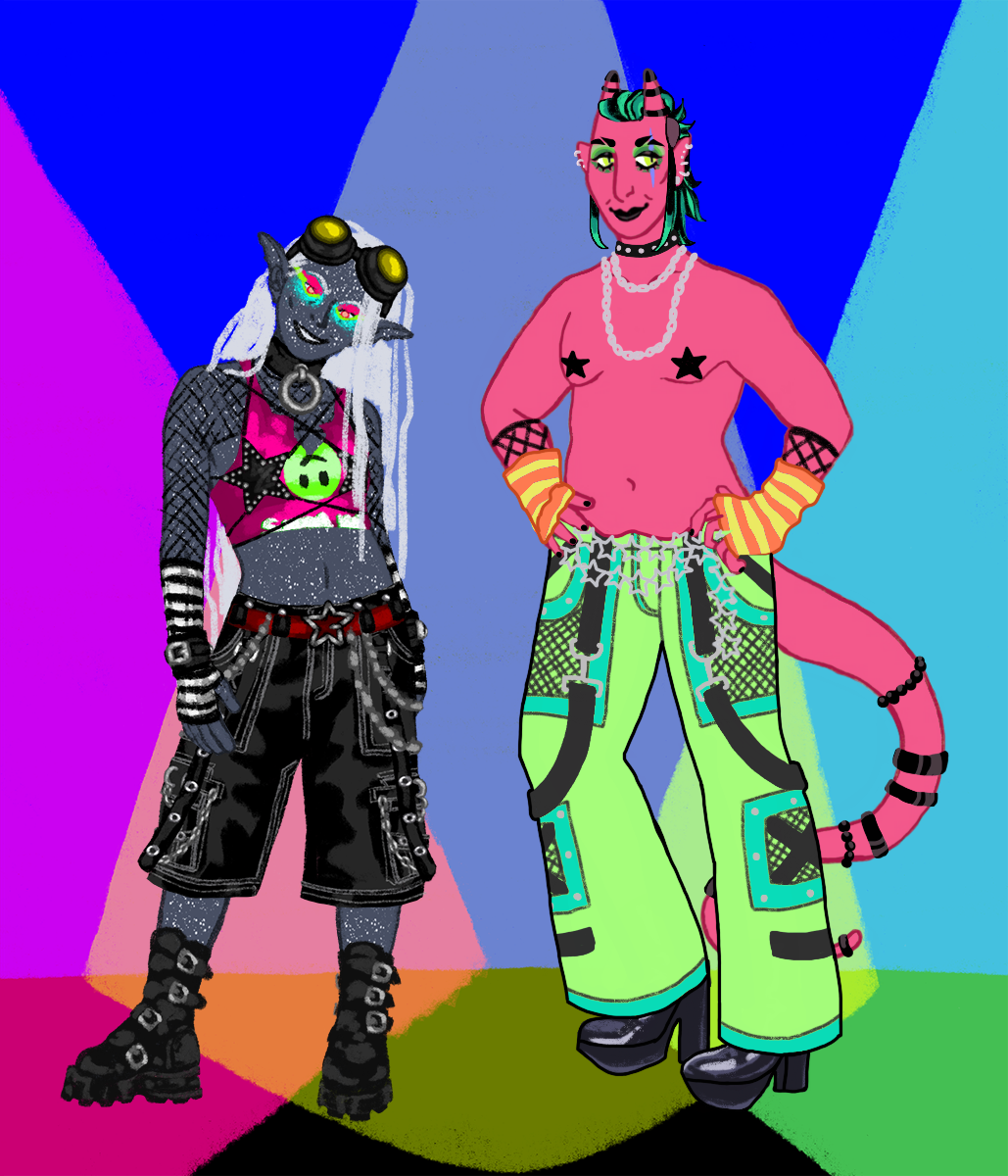 rave made with PINK AND BLUE DRESS UP