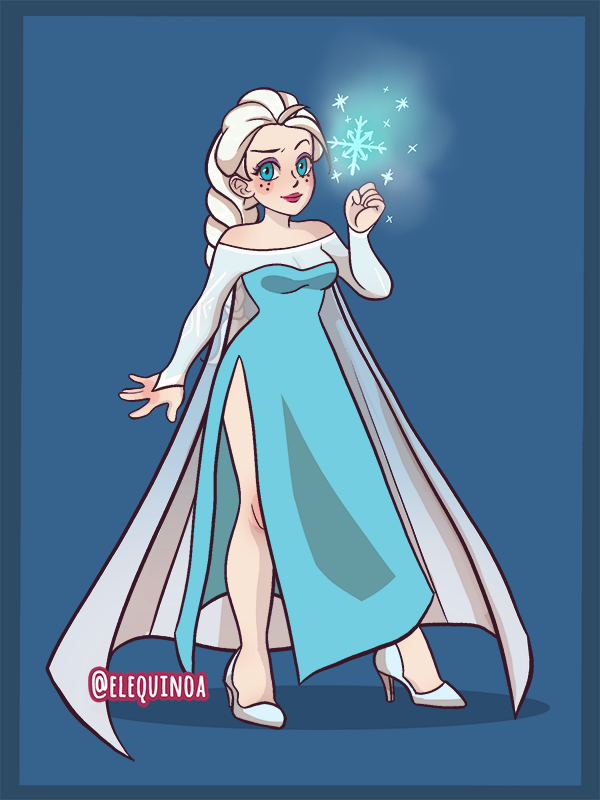 queen elsa made with Kartoon Princess