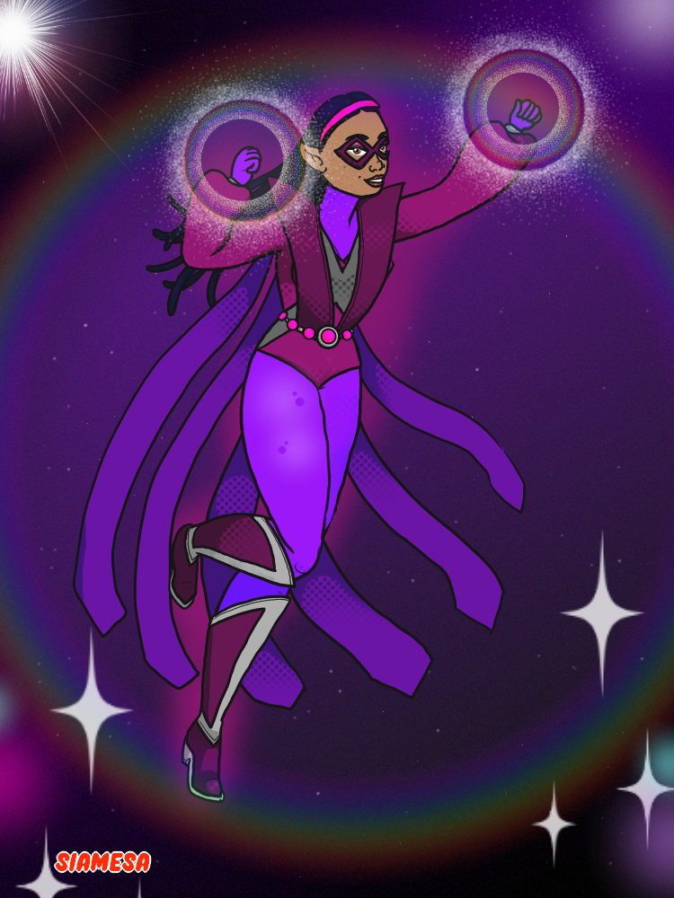 Cosmic Ray made with Vintage Superheroine