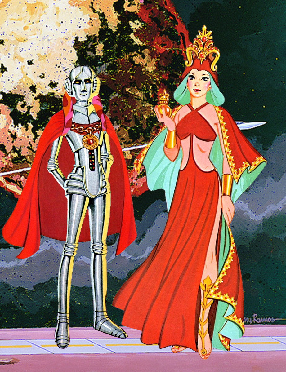 RenFaire IN SPACE made with Star Princess & Pluta Vintage Paper Dolls