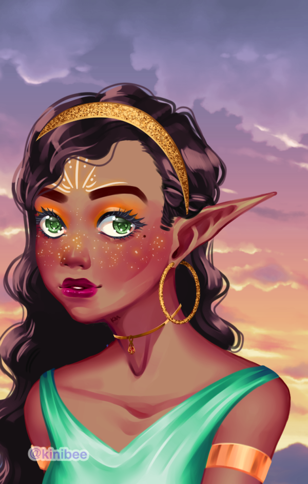 Greens and Golds made with Mystical Elf Maker