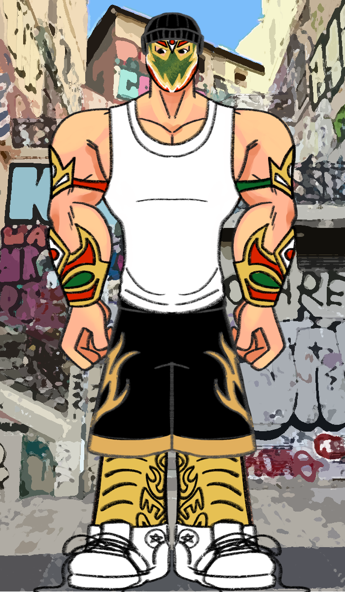 Lucha-Dan made with Mexican Lucha Libre Dress Up