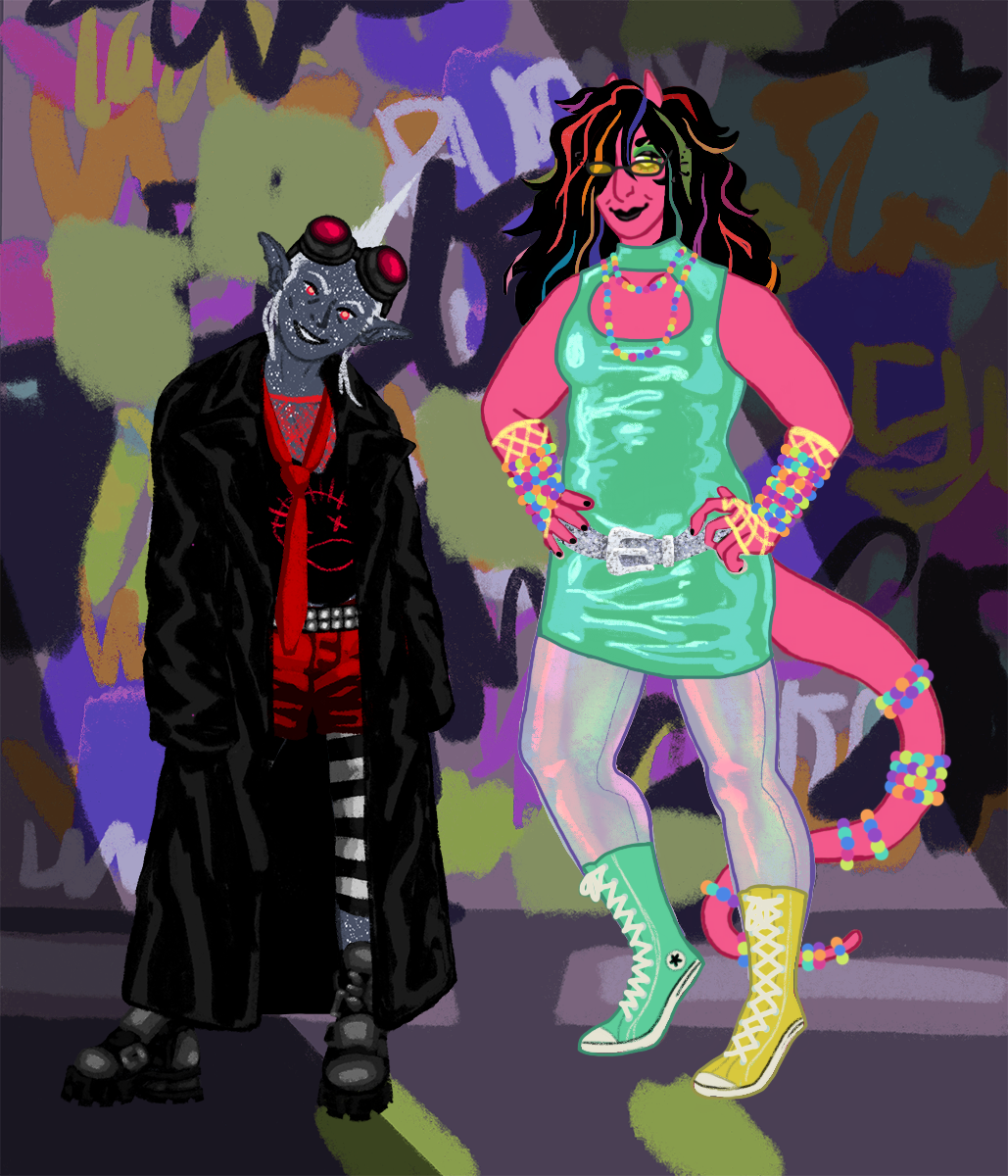 Punk n' Pop made with PINK AND BLUE DRESS UP