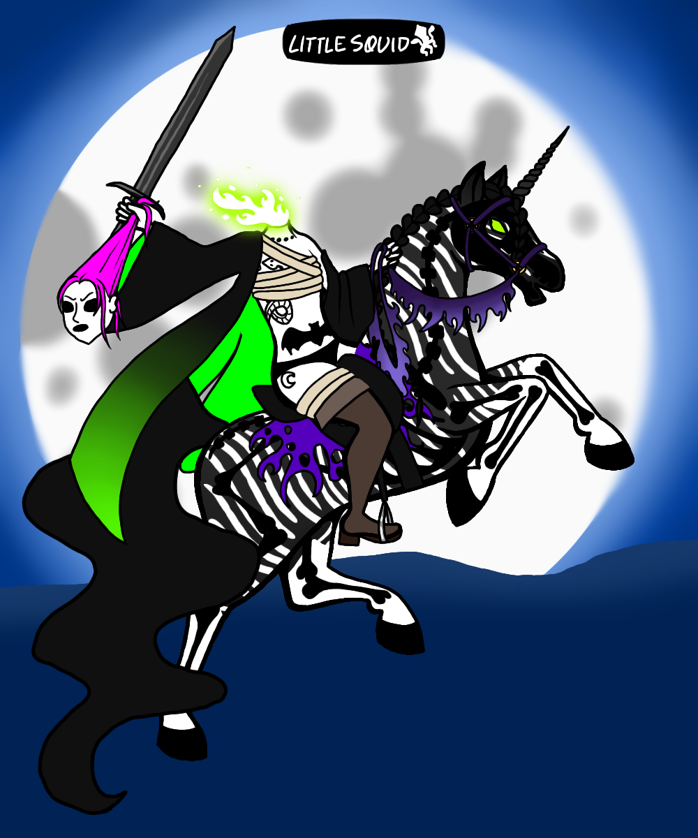 Headless Horse Thang made with Dullahan (Headless Horseman)
