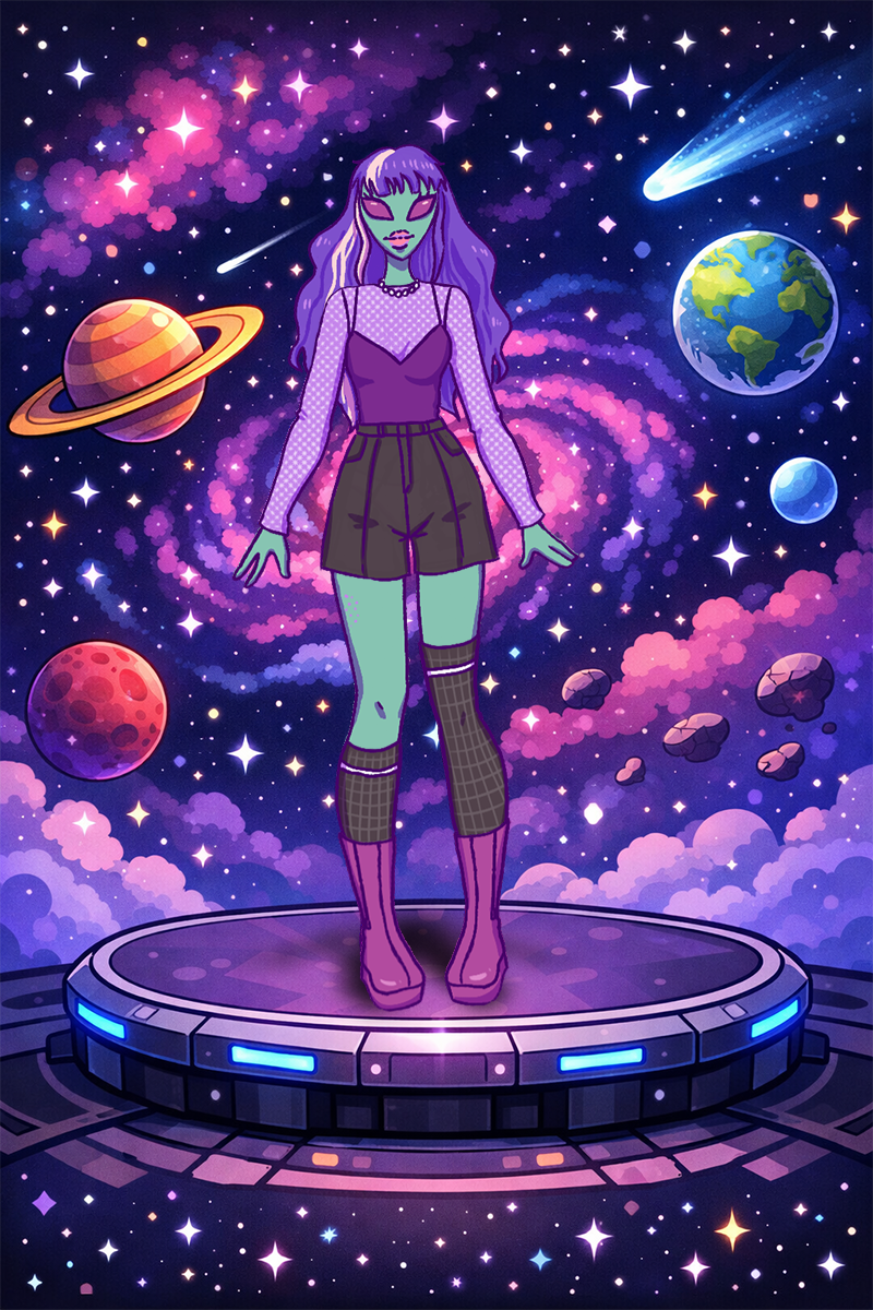 Goths in Space made with Galaxy Doll