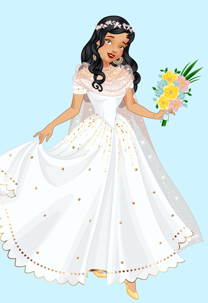 Bride in Gold made with Wedding Princess Dress UP