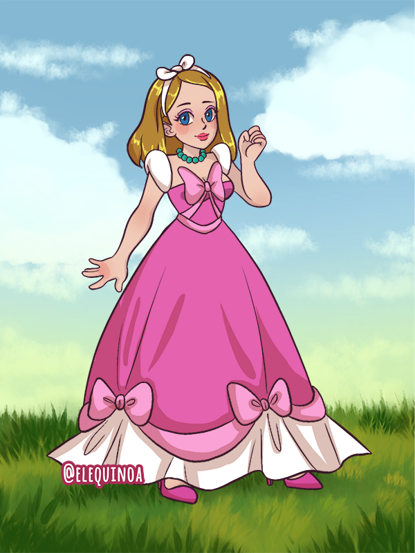 Cinderella Pink Dress made with Kartoon Princess