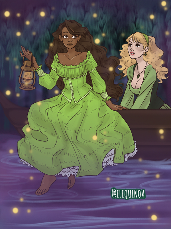 Mother and Daughter in Green. made with Little Merfolk